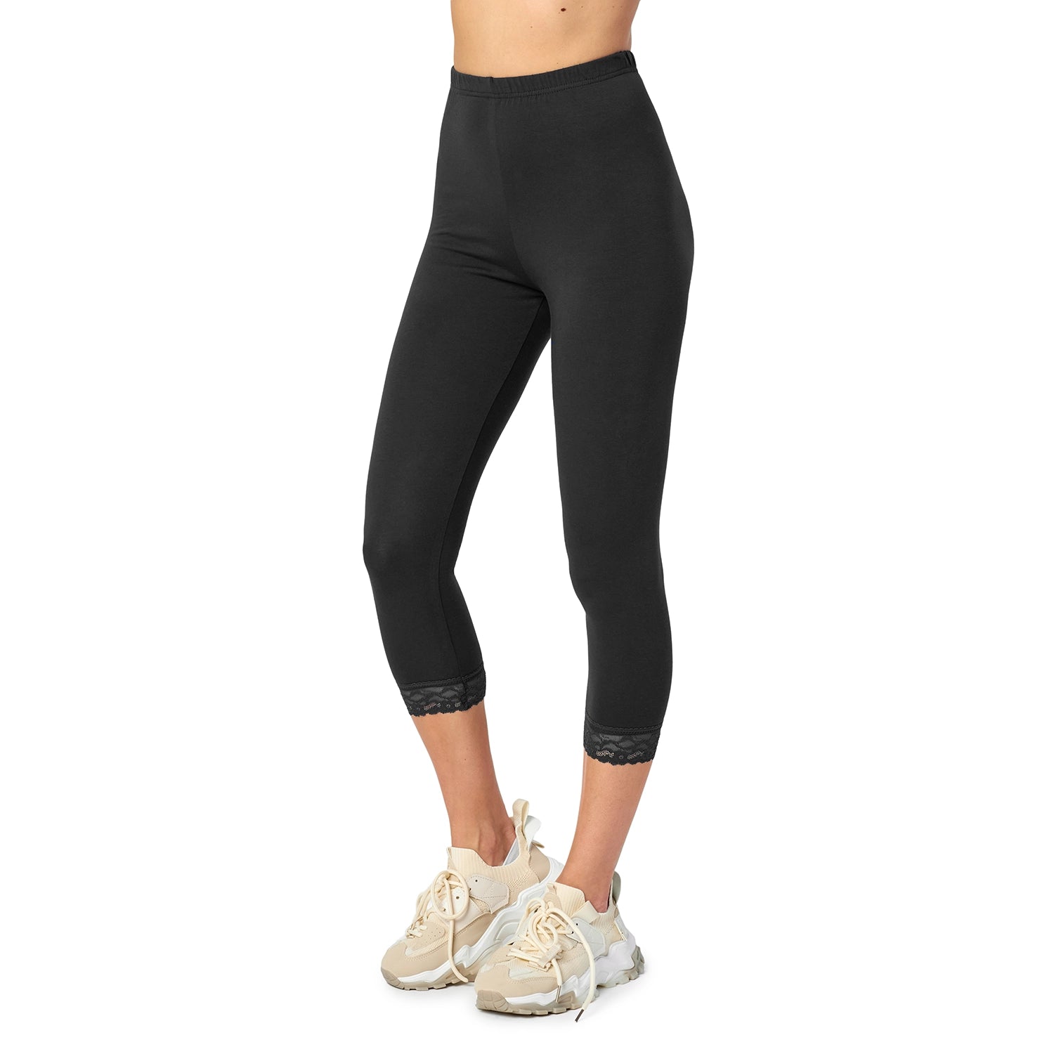 Capri Leggings mit Spitze MS10-224