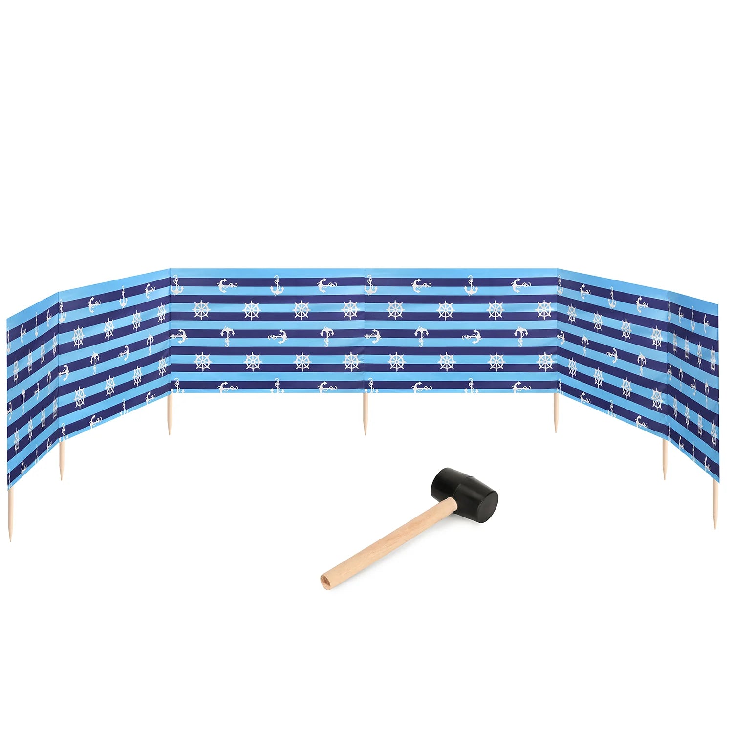 gummihammer spielzeug Strand Sichtschutz 8m lang mit Gummihammer GAEX001