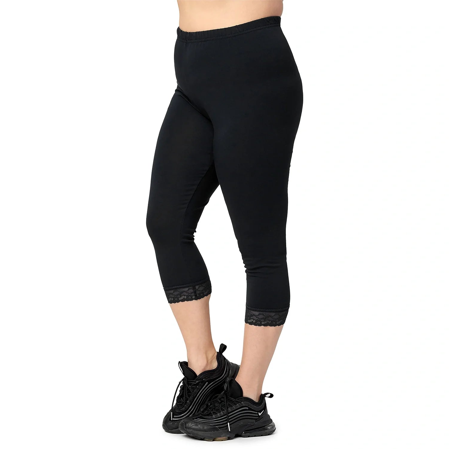 Große Größen Capri Leggings mit Spitze aus Viskose MS10-452