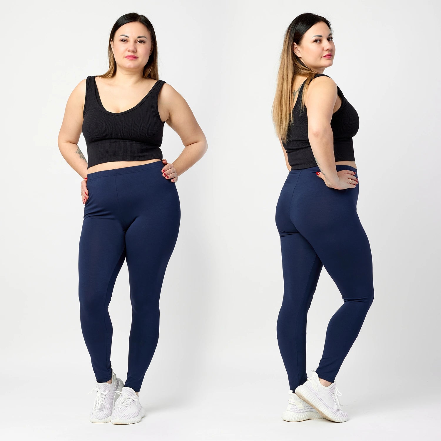 Merry Style Leggngs Große Größen Damen Tght Lang Aus Baumwolle MS10 454 1 Tlg Marineblau